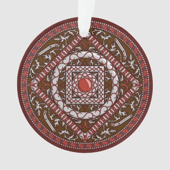 Aries-Mandala-Acryl-Ornament Ornament (Vorderseite)