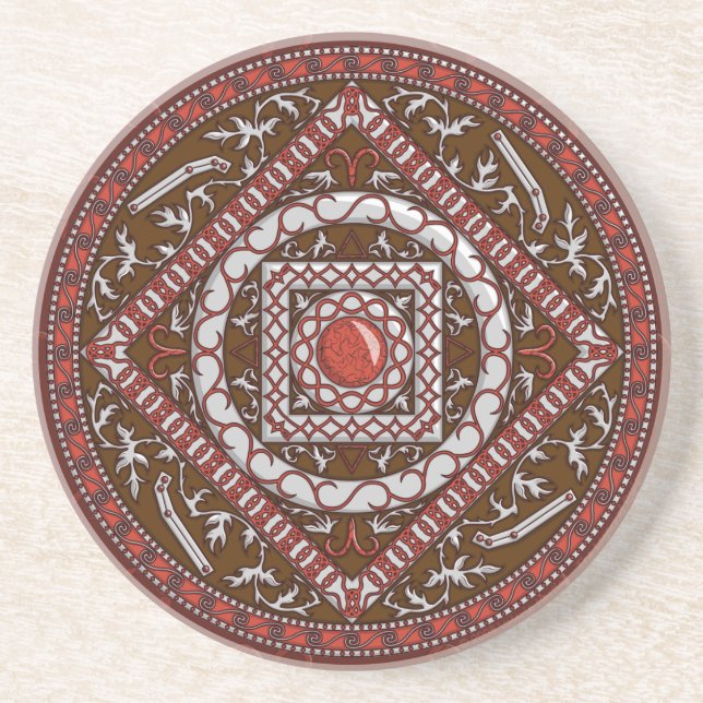 Aries Mandala Coaster Untersetzer (Vorne)