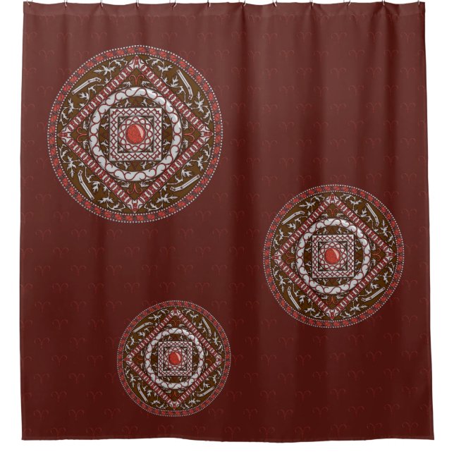 Aries Mandala Duschvorhang (Vorderseite)