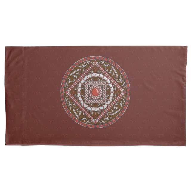 Aries Mandala Pillowcase Kissenbezug (Vorderseite)