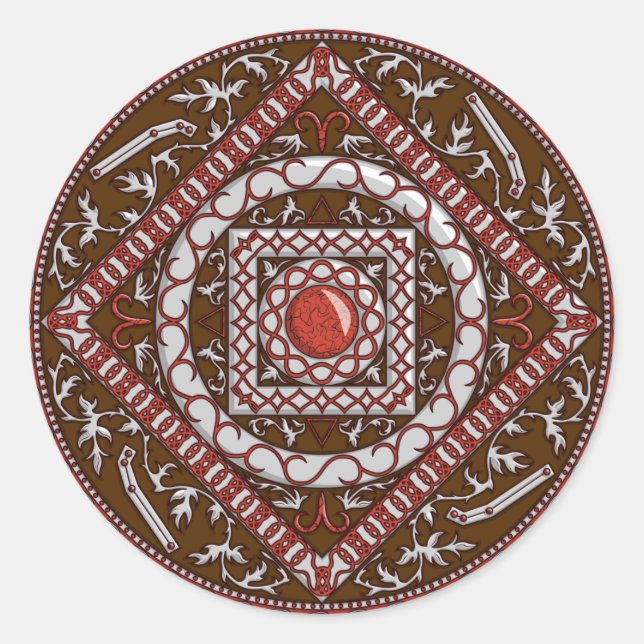 Aries Mandala Sticker (Vorderseite)