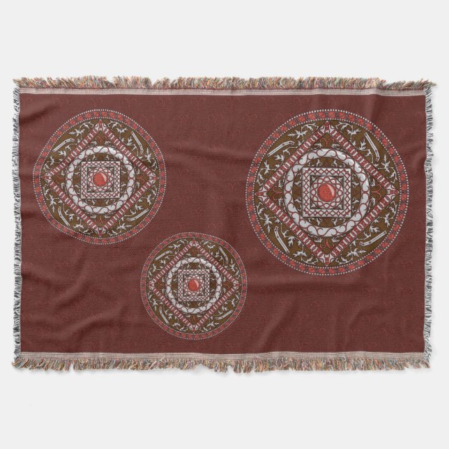 Aries Mandala Throw Blanket Decke (Vorderseite)