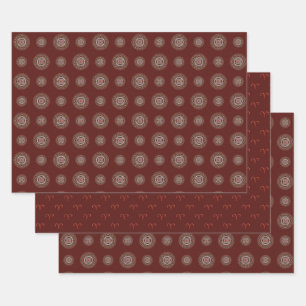 Aries Mandala Wrapping Paper Set Geschenkpapier Set