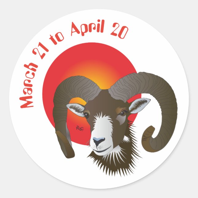 Aries March 21 à avril 20 Stickers (Devant)