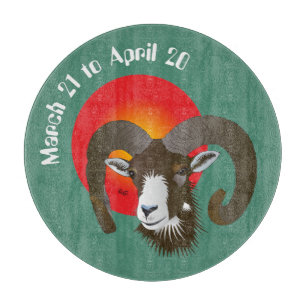 Aries March 21 to April 20 Glass Cutting Boards Schneidebrett