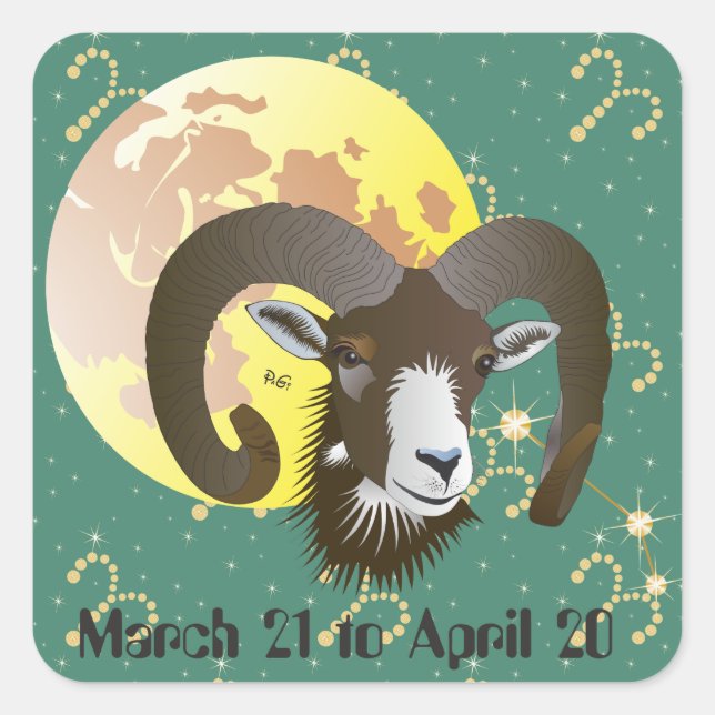 Aries March 21 to April 20  Sticker (Vorderseite)