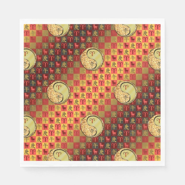 Aries & Metal Horse Serviette (Vorderseite)