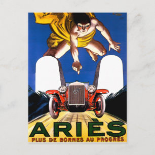 Aries Motorcar ~ Vintag Touring Car Advertising Postkarte