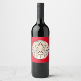 Aries Mucha Art Nouveau Weinetikett