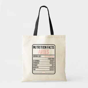 Aries Nutrition Facts // Fun Novelty Zodiac Tragetasche