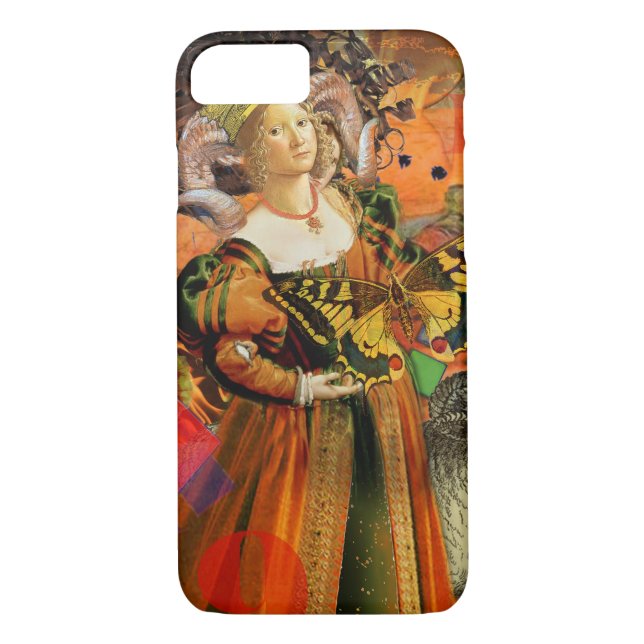 Aries Orange Women: Gothic Ram Antique Art Collage Case-Mate iPhone Hülle (Rückseite)