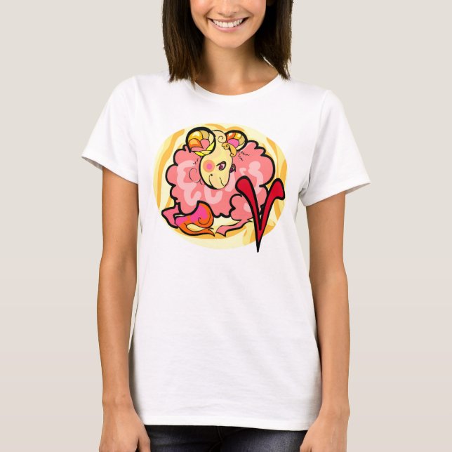 Aries Painting im Stil der 70er Jahre mit Symbol T-Shirt (Vorderseite)