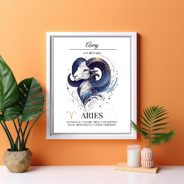 Aries Personalisiert Elegante Wasserfarbe Poster