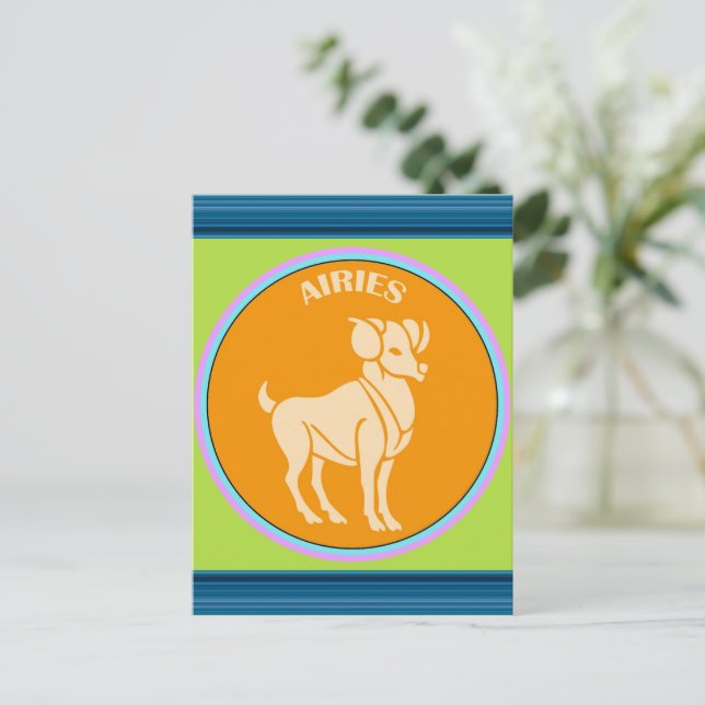 Aries Postkarte (Stehend Vorderseite)