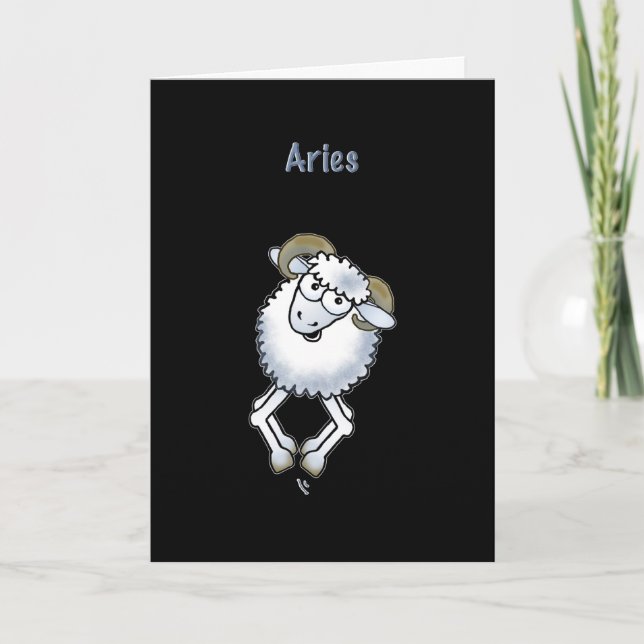 Aries ram brebis d'anniversaire Zodiac carte de vo (Devant)