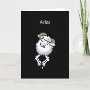 Aries ram brebis d'anniversaire Zodiac carte de vo