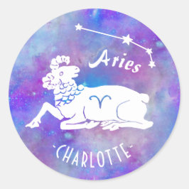 Aries Ram Constellation Stars Individuelle Name Ge Runder Aufkleber