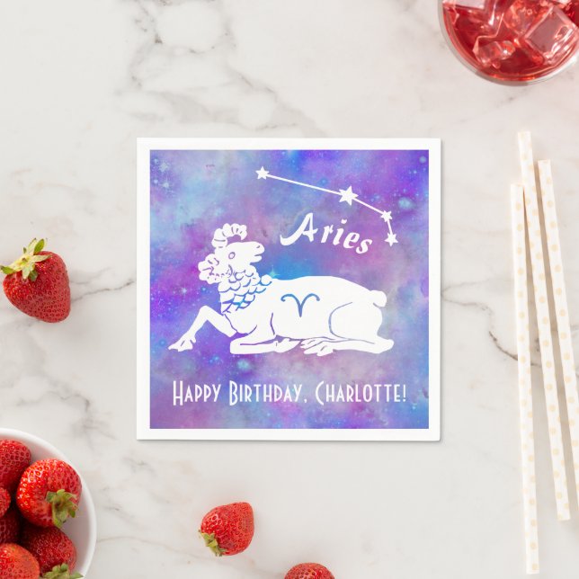 Aries Ram Constellation Stars Individuelle Name Ge Serviette (Beispiel)