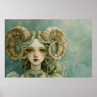 Aries Ram Girl Magischer Realismus