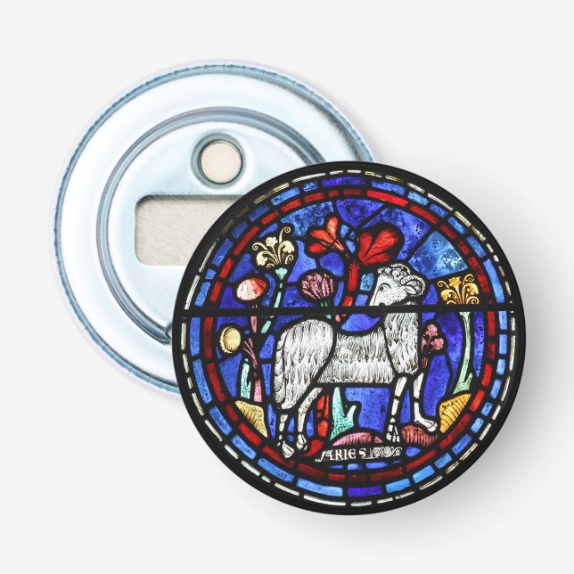 Aries Ram Gothic Glasfenster-Öffnung Flaschenöffner (Vorderseite)