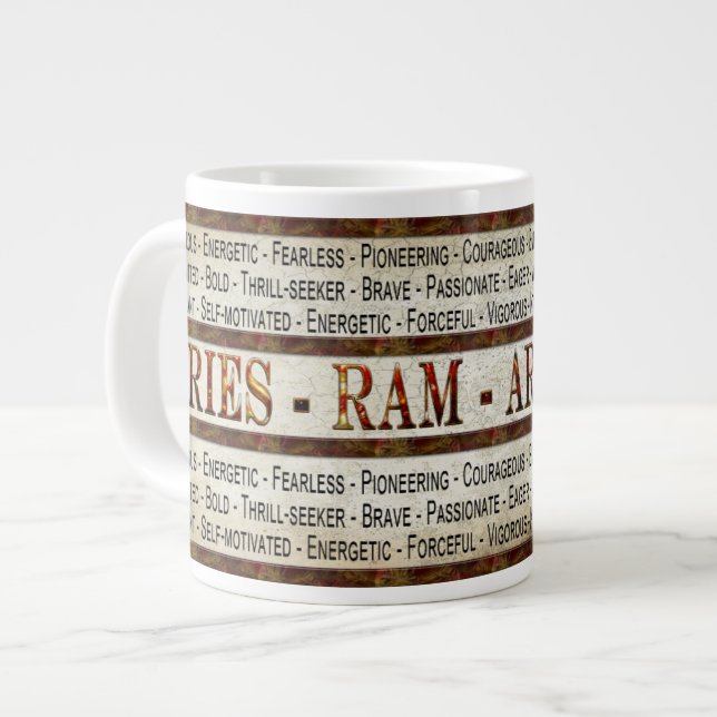 ARIES - RAM - KAFFEE/SOUP JUMBO TASSE - BESCHREIBU (Vorderseite Links)
