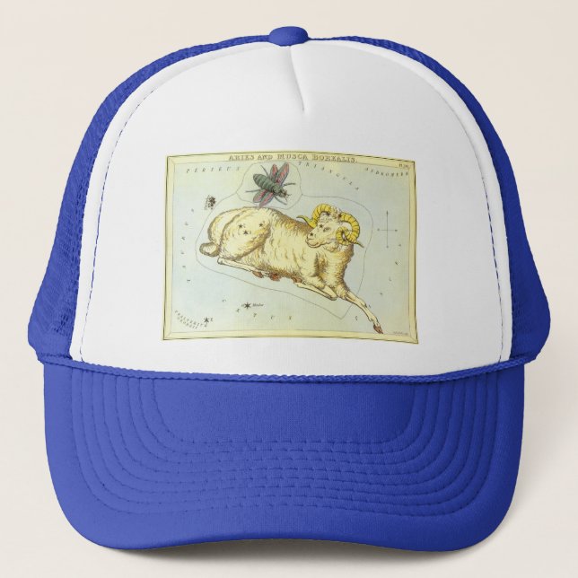 Aries Ram, Vintage Konstellation, Urania-Spiegel Truckerkappe (Vorderseite)