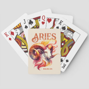 Aries Ram Watercolor Zodiac Sign Custom Geburtstag Spielkarten