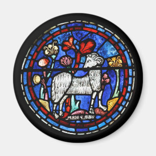 Aries Ram Year gothed Glass Windows M 1 Magnet