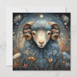 Aries Ram Zodiac Astrology Celestial Birthday Karte