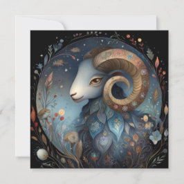 Aries Ram Zodiac Astrology Mystical Birthday Karte