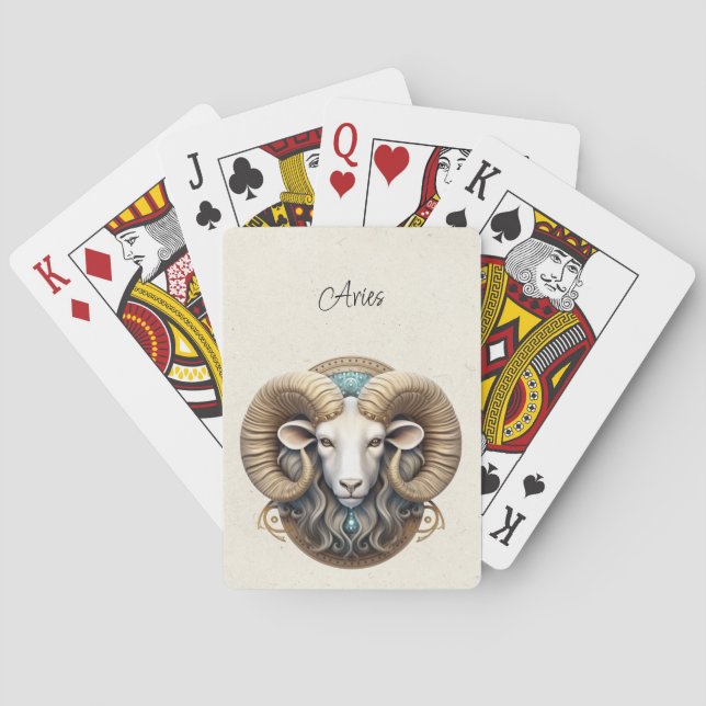Aries Ram Zodiac Minimalistisch Spielkarten (Rückseite)