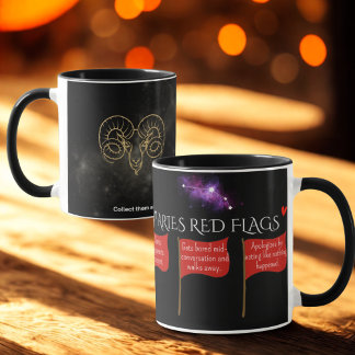 Aries Red Flags Astrology Mug | Drôle cadeau Zodia