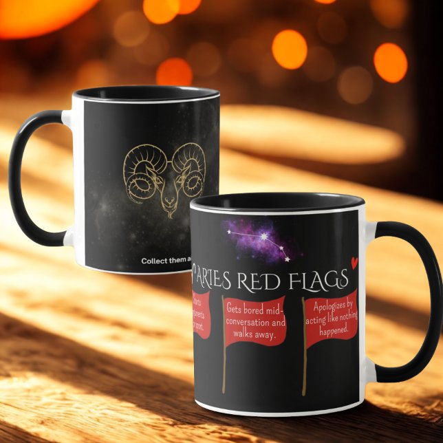 Aries Red Flags Astrology Mug | Drôle cadeau Zodia (Créateur téléchargé)