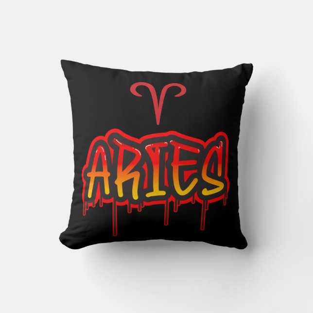 ARIES Roter Tropfen Astrologie Zodiac März April Kissen (Vorderseite)
