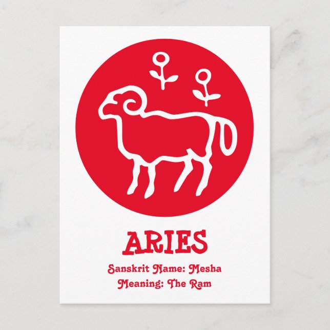 Aries Sanskrit Postcard Postkarte (Vorderseite)