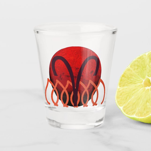 Aries Shot Glass Schnapsglas (Vorderseite)