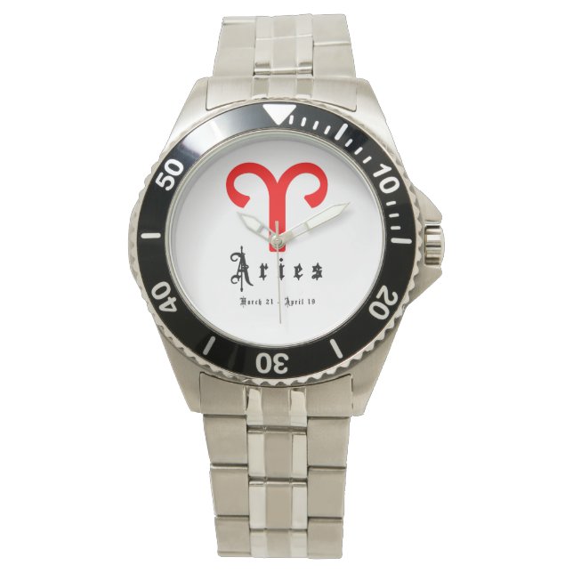 Aries signieren Astrologie Zodiac Armbanduhr (Vorderseite)