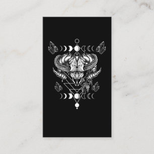Aries Skull Wicca Occult Crescent Moon Witchcraft Visitenkarte