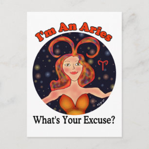 Aries Sorry Zodiac Chick Postkarte