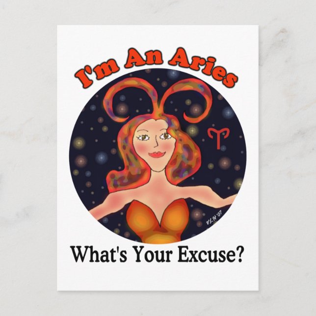 Aries Sorry Zodiac Chick Postkarte (Vorderseite)