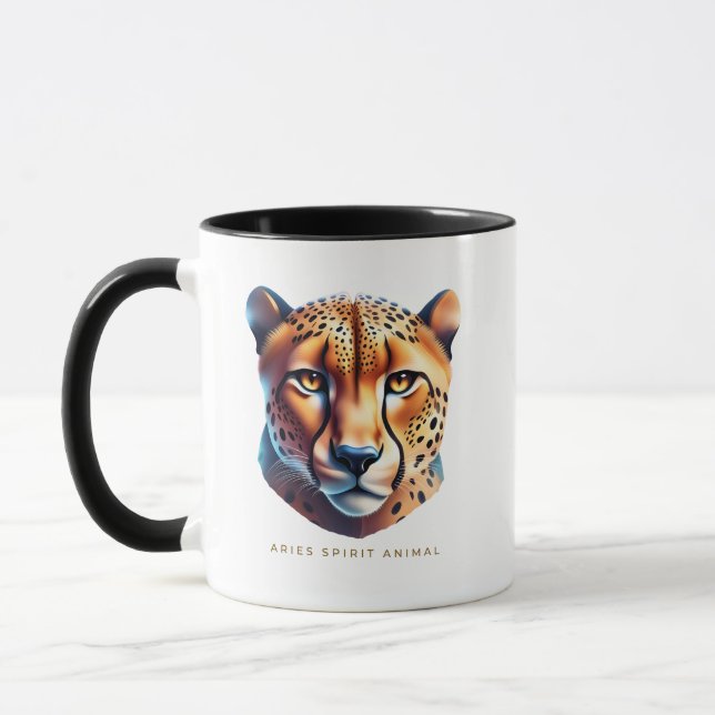 Aries Spirit Animal Cheetah Tasse (Links)