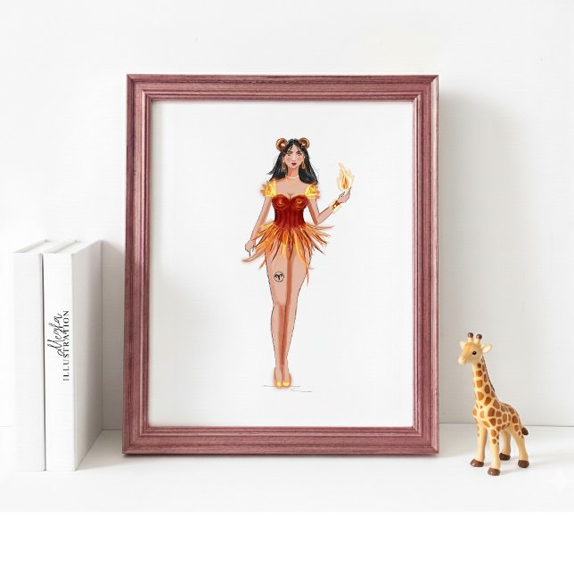 Aries Star Sign Wall Art, Minimalist Zodiac Poster (Von Creator hochgeladen)