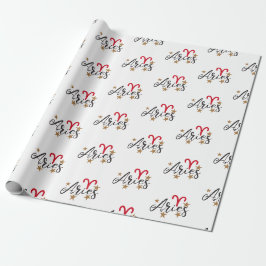 Aries Star Sign Wrapping Paper - Weißer Hintergrun Geschenkpapier