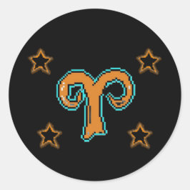ARIES Stars Runder Aufkleber