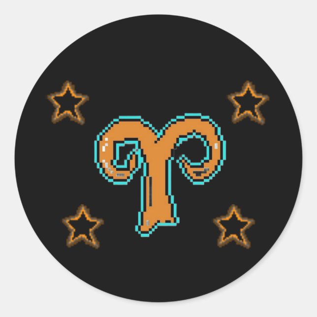 ARIES Stars Runder Aufkleber (Vorderseite)