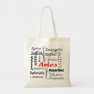 Aries-Sternzeichen Astrologie Eigenschaften Collag Tragetasche
