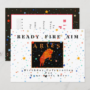 Aries Sternzeichen READY AIM FIRE moderne Stern Ei Einladung