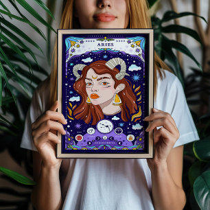 Aries-Sternzeichenposter - Kühnes und feuriges Wan Poster