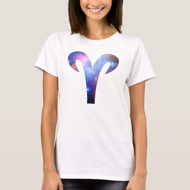 Aries Symbol Flowy Circle Oben T-Shirt (Vorderseite)