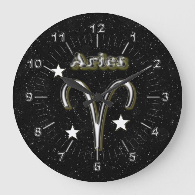 Aries-Symbol Große Wanduhr (Vorderseite)